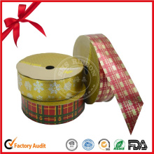 Metallic Plaid Ribbon Roll for Helloween Decoration